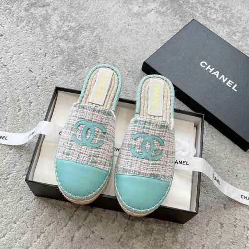 出厂 Chanel Aw新款麻绳底半拖渔夫鞋 高版本 原版进口A级绵羊皮 纯棉罗段，完整不断开无接缝丝绸羊皮内里！超柔软绵羊垫脚，原版注胶半透明橡胶原色麻底，最