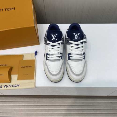 出厂价 顶级版本 Lv Tarine路易威登l家 跟耐克携手共创经典联名款休闲 运动鞋 滑板鞋 原版购入开发 做货 本款 Lv Trainer 运动鞋取材粒面牛
