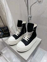 出厂 布面厚底款 Rick Owens欧文斯 24ss 新款情侣款机车靴绑带短靴原版购入开发 做货 掌握时尚的默契，采用全粒面小牛皮，散发出品质与独特设计的高级