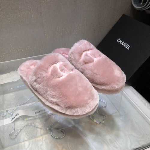 顶级版本 原版复刻 Chane*24B新品包头毛拖鞋秋冬必备单品 简约百搭款～上脚有种漫不经心慵懒风～冬天真的很需要一双毛茸茸厚底半拖！！ 鞋面：纯羊毛 立体刺