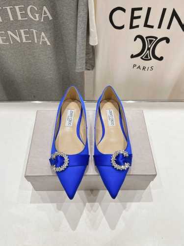高版本出厂 皮面 Jimmy Choo*｜Jc 吉米周2025Ss春夏新款简约尖头平底单鞋 原版套楦，完美的线条，简约大气上脚显气质粗跟舒适百搭，还能拉长双腿显