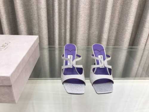 Jimmy Choo 巴黎橱窗定制款！春夏新品高跟凉拖！ 鞋面：格利特 内里：羊皮里 大底：原版意大利真皮大底 跟高 ：8.5Cm 码数 ：35～39 34、4