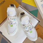 顶级版本：女款 Louis Vuitton 村上隆联名款 LV驴牌L家Archlight经典 老爹鞋 DIY装饰 动物图案 拱桥 运动鞋 太空鞋原版购入开发 做