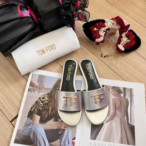 橙子出厂价 皮面 TOMFORD 汤姆福特 春夏新款 经典TF扣平底拖鞋 凉拖鞋材质：超纤皮码数：35-41