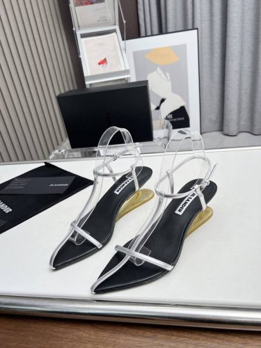 高品质出厂 水晶跟小众潮牌网红款 Jil sander 2024吉尔 桑达早春凉鞋系列！春夏最新爆款时髦水晶跟坡跟尖头带子凉鞋这款真的绝了 时髦到飞起想不到有任