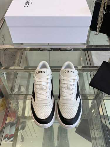 CELINE 赛琳 25ss最新 Block系列 系带 情侣款休闲运动鞋TRIOMPHE 皮革贴饰，瞬间给这款 BLOCK 运动鞋注入了清新柔美的魅力，爱了爱了