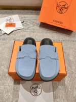 顶级代购版本NEW .HERME*爱马仕 穆勒半拖包头勃肯拖鞋面料：进口牛反绒面料大底：原版开模TPU 防滑耐磨大底内里：进口牛皮跟高：平底原版定制版本、专柜原