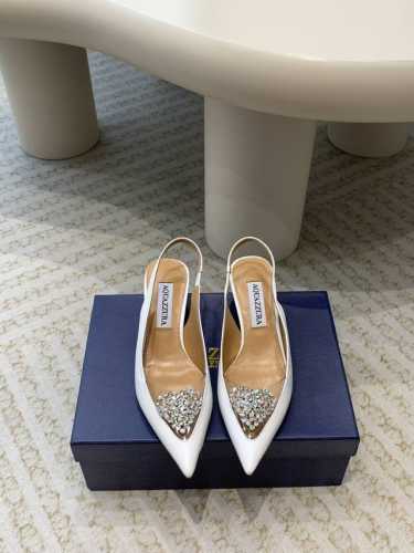 Aquazzura 24Ss 惊艳火爆款、菠萝 王室贵族的钟爱雍容华贵、气质高雅、到手如图柜级品质 进口羊皮 真丝 璀璨别致水钻饰扣、小羊皮内里、意大利真a级真