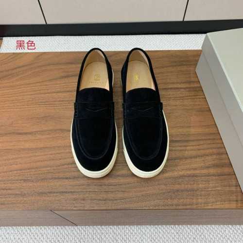 Brunell* Cucinell* 男款乐福鞋。简约时尚。鞋面牛京，牛皮内里，高密度弹力乳胶 可拆卸独立高弹力乳胶鞋垫 原版大底。 码数：39-46 39、4