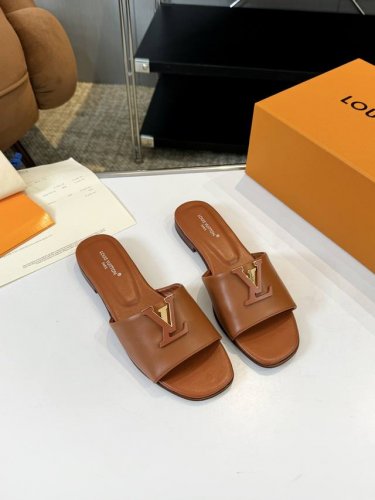 工厂价 Louis Vuitton 路易威登女士2024春夏新款凉鞋 Lv Sunset Comfort 原版复制 意大利真皮大底凉鞋 进口牛皮牛皮面羊皮里，鞋