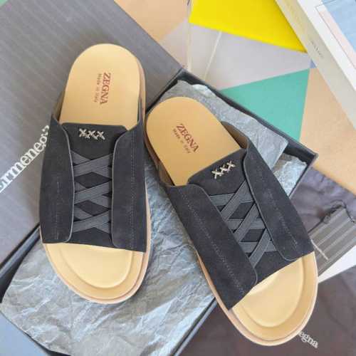 顶级版本：男款270 zegna 杰尼亚 Xxx系列 一字 厚底 老钱风 凉拖鞋 原版购入开发 做货 这款Zegna老钱慵懒气质拿捏，男士夏季必备单品，这款拖鞋