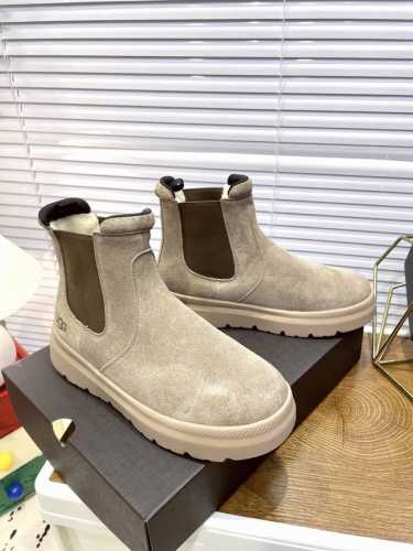 ugg Size：码数:39-45 Ugg2024秋季新款男士舒适平底圆头时尚短靴休闲切尔西靴 款号1152050 牛皮磨砂面+内里真羊毛+发泡大底