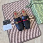 出厂： GUCCI 古驰2024顶级专柜 情侣新款官网上新 全球首发 GUCCI 古驰24初夏-双F方头乐福鞋 半拖Gucci经典乐福鞋 情侣新款INS时尚推荐