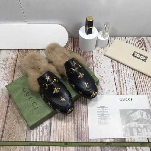橙子出厂价 Gucci 古驰 秋冬经典毛半拖 包头拖鞋 穆勒鞋 全系配色 光板 图案 磨砂 绒面 码数：34-41