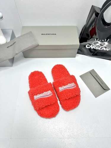 独家发售 S 巴黎世家秋冬潮品 羊羔毛毛拖 ！ Balenciaga Political Campaign 徽标刺绣！ 欧美名媛 明星 网红girl 大爱款 精
