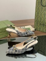 G家新款gucc马衔扣露跟浅口凉鞋猫跟g G老花凉鞋 出厂价 顶级版本、欢迎比对. 原版1:1复刻 注意请认准咱家正品保证 鞋面：进口高档g G剌绣老花织布 内