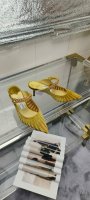 JIMMY CHOO 爆款尖头水钻高跟鞋钻带半拖凉鞋面料：进口丝绒拼网内里：小羊皮 大底：意大利真皮大底 码数：35～39 33 34 40 41 42定制不退