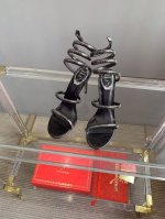 平底 高跟 Ren* Caovill*新款juniper系列欧系蛇形高跟凉鞋 华丽的金色以张扬方式迈入夏季 金属材质一点也不磨脚 极简的线条 水晶点缀增添优雅气