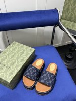 橙子出厂价 GUCCI 古驰春夏新款 小GG防水台厚底拖鞋 凉拖 情侣款跟高：4.5CM码数：35-46