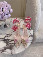 出厂价 Ren* Caovill* 水晶花朵高跟凉鞋 Bling Bling精致逼人 仙女蝴蝶蛇形绑带光彩熠熠 仙气十足 堪称工艺品 面料进口真丝加超闪水钻 垫