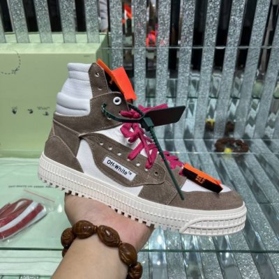 冲量价 情侣款 Off Off White Ow Fw 黄飘带白箭头黑色高帮欧美潮鞋 专柜同步采用进口头层牛皮 ，完全1:1复刻，官方同步 原厂特供原版底，橡胶
