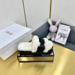出厂价 Dior毛拖全新升级版 迪奥秋冬刺绣羊毛拖鞋 软软糯糯的全真羊毛鞋面搭配刺绣，垫脚logo采用头层打蜡牛皮，原版开模成型防滑大底，洋气百搭又舒服，俘获万