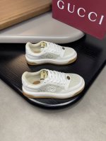 Gucci 古驰-高端品质 原单休闲运动鞋-鞋面：摔纹小牛皮、品牌图腾布匹、品牌织带、品牌金属猫眼扣件-内里：毛巾布匹-大底：超轻tpu橡胶发泡；双色成型大底-
