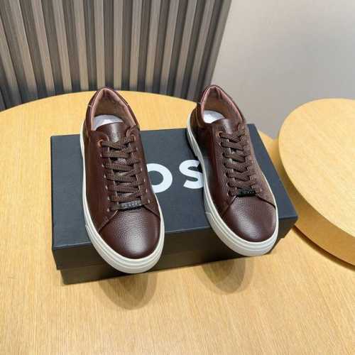 工厂 Boss 新款男仕运动鞋 知名运动品牌新款隆重上市 以奢华高端设计出货 鞋面原版定头层牛皮制作 牛皮内里垫脚 叠层设计鞋面线条感层次分明，轻质橡胶大底。轻