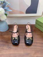 gucci 2024春季新款后空凉鞋 原版开发原版 一比一拷贝 中跟 高跟一系列为保证舒适度精心打磨鞋楦3个月之久。今年超流行方头系列，Gucci也开始了这个系