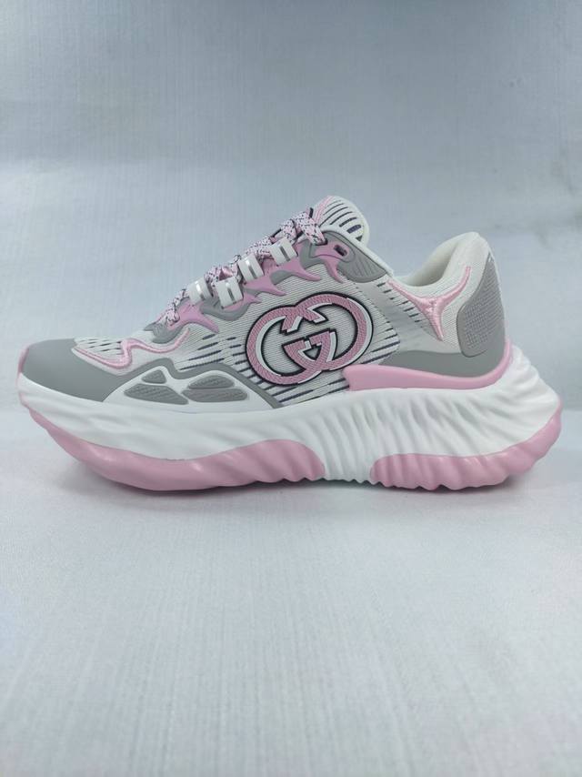 高版 Gucci 系列情侣款 厚底运动鞋 ！P470 gucci古驰波浪鞋 Gucci新的设计师带来了新的设计，更舒服的脚感配上新的波浪设计 gucci 新款