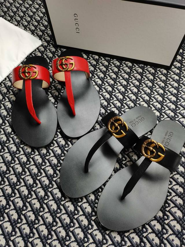 p 170[發]Gucci2021古奇平底爆款拖鞋、古奇专柜原版1:1精心制作、超级好看！上脚非常轻松舒服。专柜原版一比一精心制作满足你的一切专柜需求内里采用进