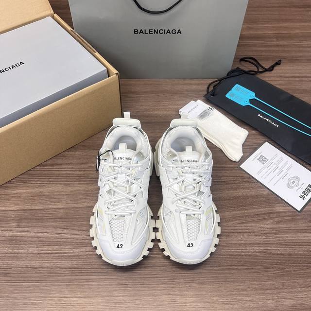 590 顶级版本 巴黎世家3.0 三代户外概念鞋 Balenciaga Sneaker Tess S.Gomma Maille White/Orange 纯原版
