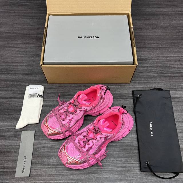 590 纯原版本Balenciaga Phantom Sneaker 巴黎世家全新做旧 3Xl 十代银玫红潮流跑鞋 在延续 Track Trainer 户外轮廓