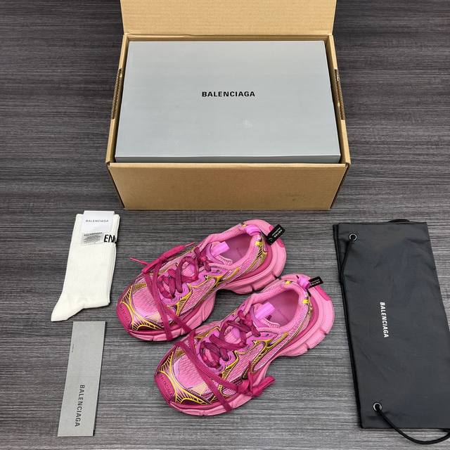 590 纯原版本Balenciaga Phantom Sneaker 巴黎世家全新做旧3Xl 十代玫红黄做旧潮流跑鞋 在延续 Track Trainer 户外轮