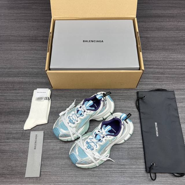 590 纯原版本Balenciaga Phantom Sneaker 巴黎世家全新做旧3Xl 十代做旧银蓝紫潮流跑鞋 在延续 Track Trainer 户外轮
