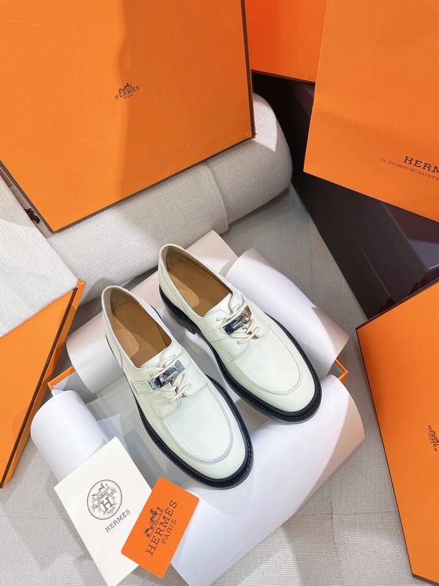 上新H牌..官网款First Kelly扣平底锁扣小皮鞋 乐福鞋 牛津鞋 Herme*顶级原单版，Zp对比做货，市面最高版本不怕货比货，经得起任意对比 Zp品质