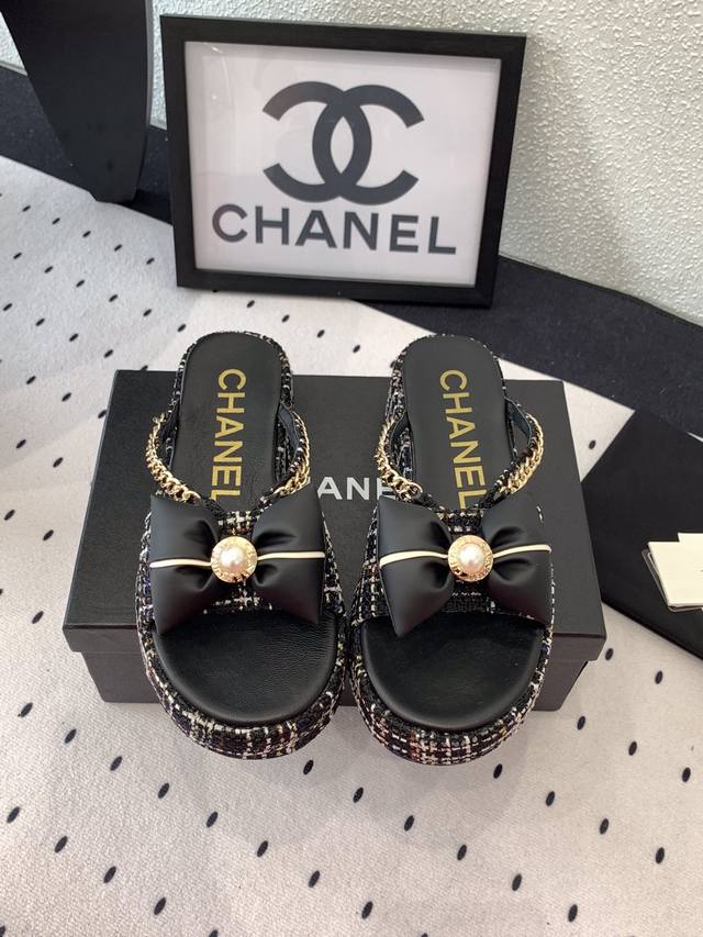 p350 Chanel新款早春厚底凉鞋 高版本出货 这系列美得让人爱不释手 简约时尚休闲时髦 进口编织鞋面 羊皮垫脚 原版开模大底 Size: 35-39 (4