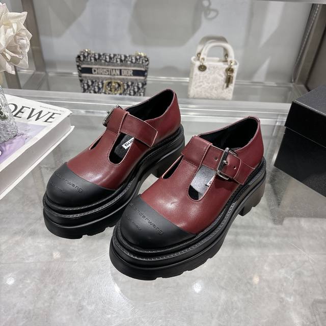 alexander Wang ss25/新款厚底乐福鞋 p430，35-40