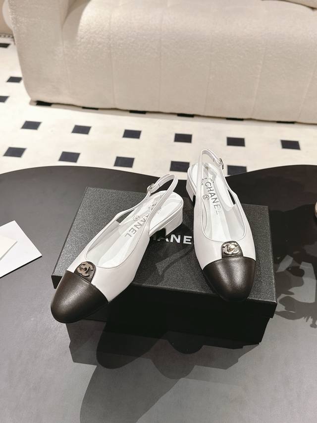 -【*】 - 【340】 - 【34-42】34 40 41 42定制不退换 chan*L 2025 S 经典Cf黑金Mini小单鞋 书包扣 Slingbac