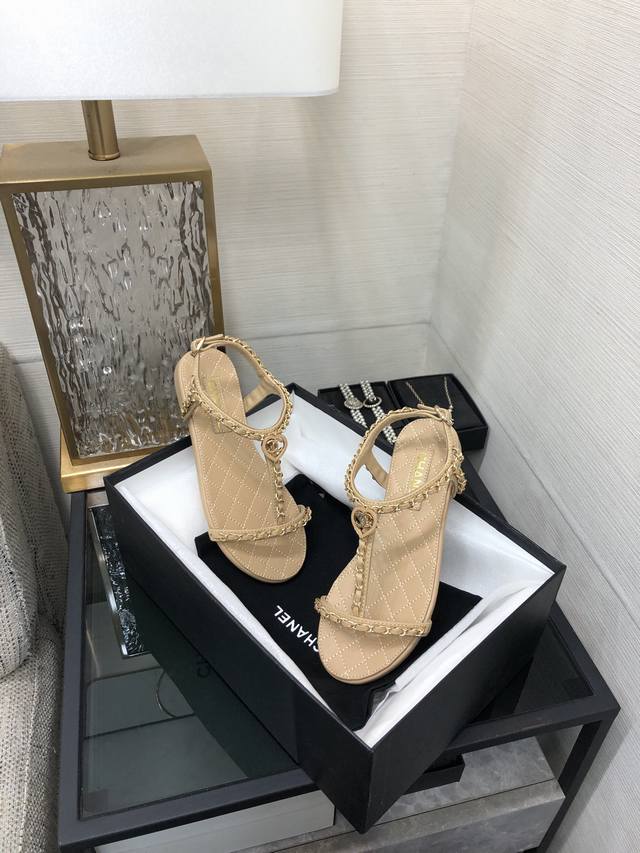 出厂价P380 顶级 品质2025爆款跟鞋 混种羊皮面穿皮条链条 小羊皮内里/垫脚 进口真皮大底一比一开模跟 Size：35-41(40/41定做不退换) 原版