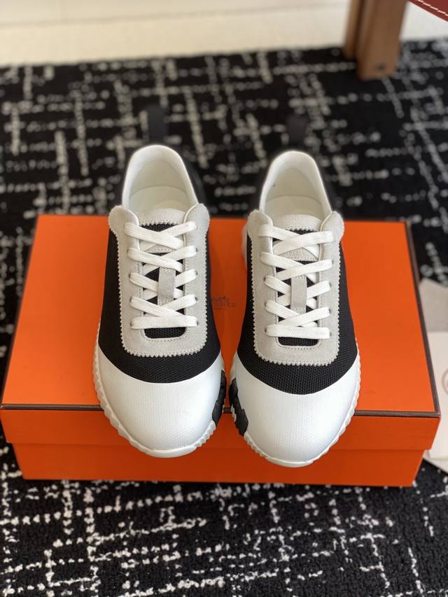 代购级女400男290 爱马仕Hermes 25Ss 春夏新款情侣运动休闲鞋系列…… 经典运动风格+英伦拼色设计，经典耐看！原版倒模楦型，极致1:1形体 进口高