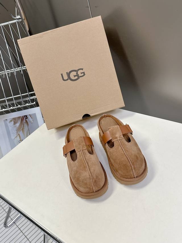 290 Ugg春夏最新松糕厚底拖鞋 一款不会撞衫的鞋子、简约的隔板设计鞋面高丝光磨砂皮 春夏必备款、无论什么裤子裙子都能驾驭 上脚非常舒适好看鞋底超级轻 妥妥的