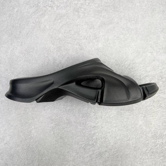 170＃Dc Balenciaga Mold Rubber Slide Sandals 巴黎世家系列露趾涉水百搭潮流休闲运动凉拖鞋 橡胶材质 鞋表带上印有Bal