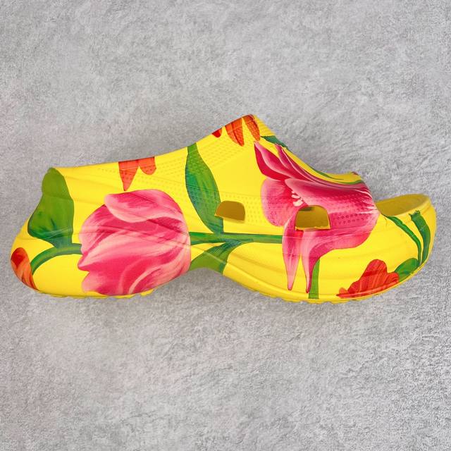 250＃Dc Balenciaga Pool Crocs 巴黎世家百搭时尚厚底增高拖鞋 重金购入原鞋及原档案磨具生产指令开发 同源公司Eva粒子环保塑料 原厂指