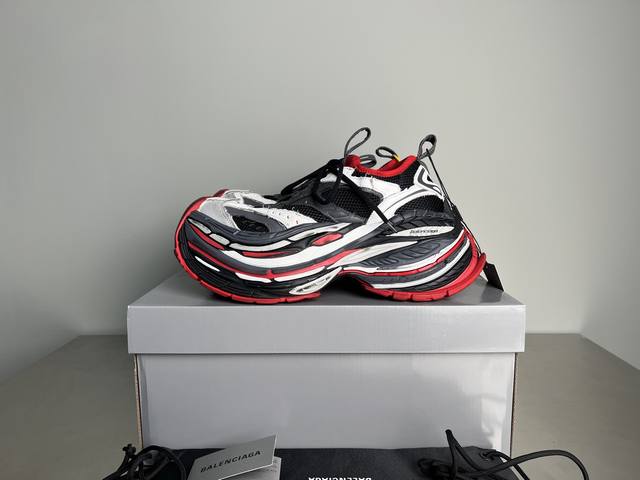 560 代购级版本 Balenciaga巴黎世家 Platform 厚底系带 老爹鞋 16Cm 灰红 尺码：35-46（偏大一码）