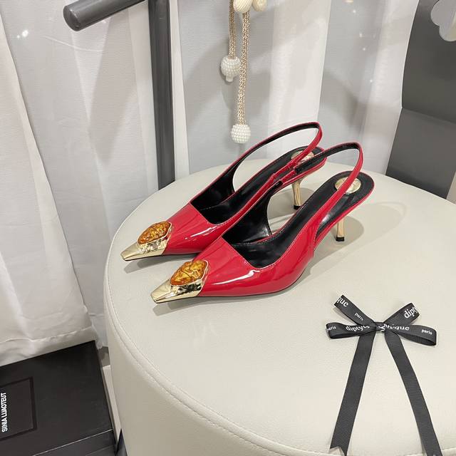 出厂：140 saint Laurent 2025顶级专柜 早春新款 官网上新 独家手法 Saint Laurent 25S-早春名媛宝石高跟凉鞋/名媛/高跟/