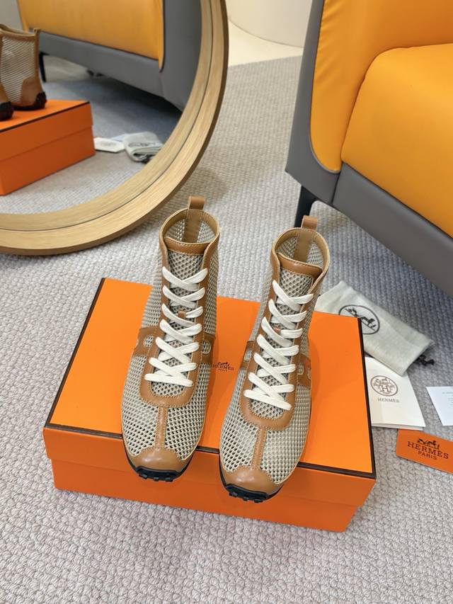 工厂P批P Hermes 爱马仕H家25Ss新款网面玛丽珍休闲鞋 丑鞋的时髦 上脚真心不丑，穿上就是时髦人儿，脚感非常舒服又轻便，经典运动风格+网面色设计，丑的