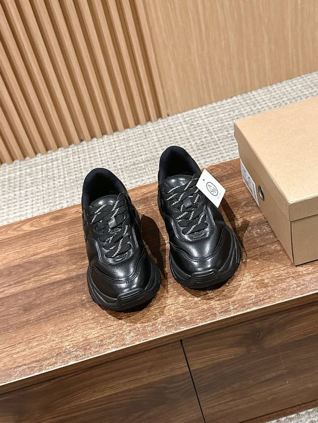 顶级版本 #艾熙新款厚底老爹鞋休闲运动鞋 原版进口小牛皮 羊皮里 开模橡胶大底 厚底6.5Cm Size：35 39 40定做不退换