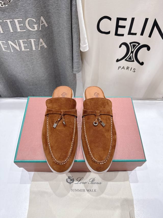 高版本出厂 半托 Loro Piana* Lp诺悠翩雅‖万年经典款半托乐福鞋 简约时尚 脚感超级舒适 一天可以暴走两万步的鞋子 超级百搭款！ 鞋面采用独特针织面