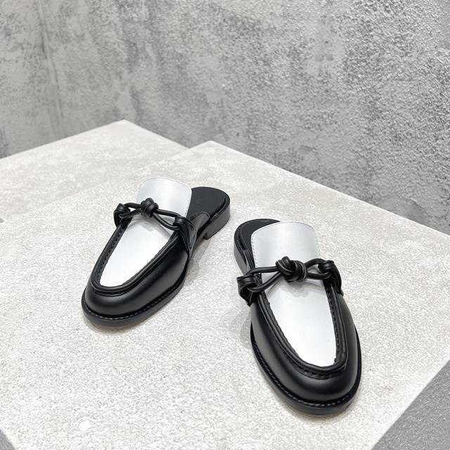 工厂P价P 男款+10 顶级高端版本 代购品质 原版开发 Bottega Veneta2025Ss新品爆款夏季Astaire情侣款半拖鞋。Bv新款真皮质感纽结抢